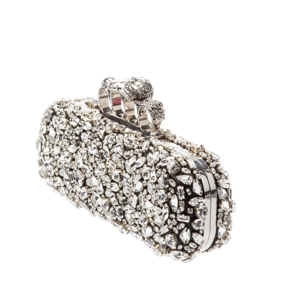 Alexander McQueen Swarovski Crystal Skull Four-Ring Box Clutch - Picture 13 of 17